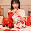 Soft Horse Mascot Stuffed Animal PP Cotton Chinese Horse Plush Doll  Chinese New Year Gift