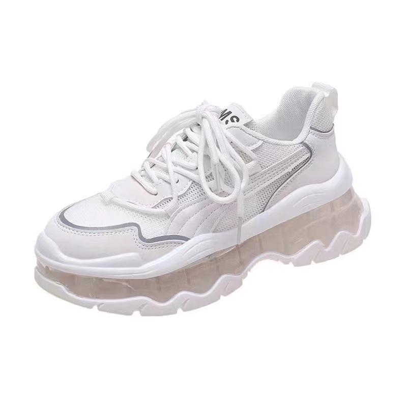 Autentické kožené neohrabané tenisky Dámské jarní novinky Trendy platforma Vzduchový polštář Zvýšení výšky Sportovní obuv pro volný čas