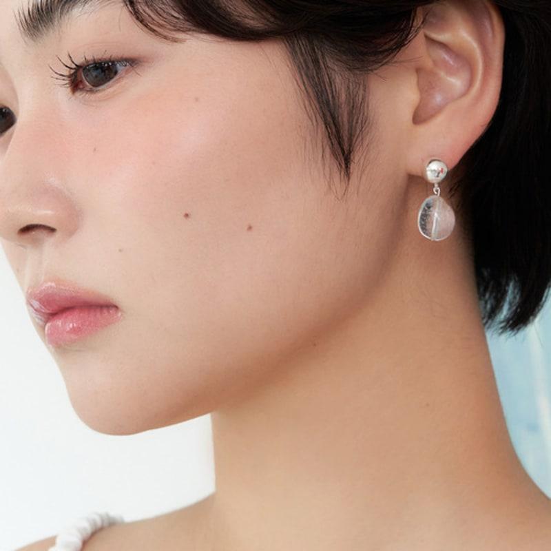 geegee clear pebble earring