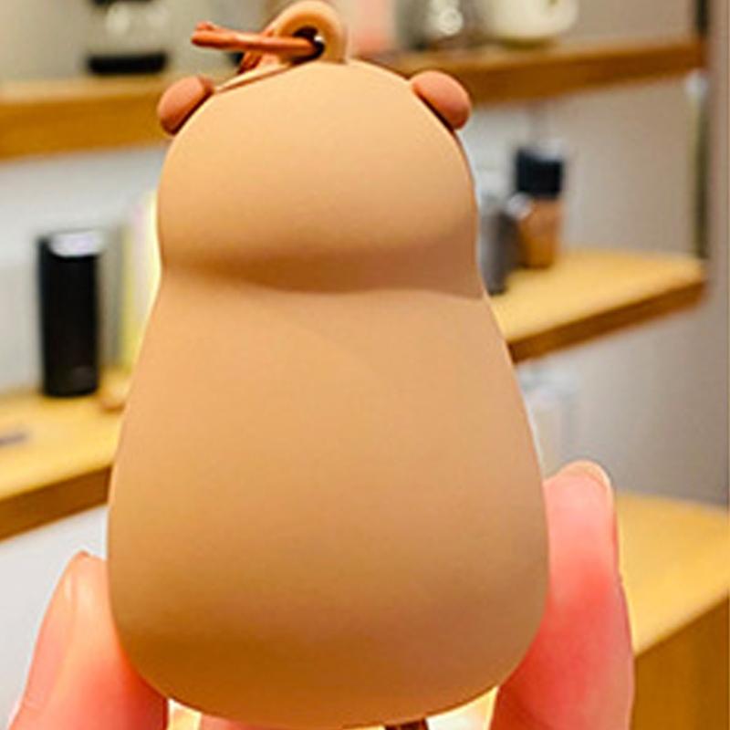 Glowing Capybara Keychain Soft PVC Animal Designs Capybara Hugging Orange Keyring Easy Carry Cute Keyring Accessory