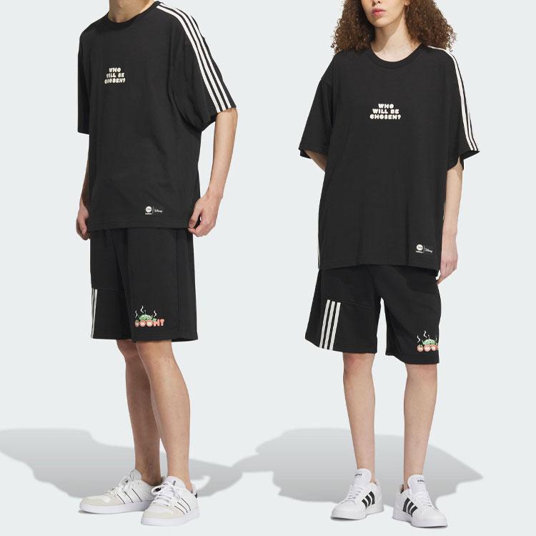 Adidas Neo X Disney Toy Story Casual Quarter-Stripe Cartoon Print Drawstring Shorts Men Bottoms Black IP9371