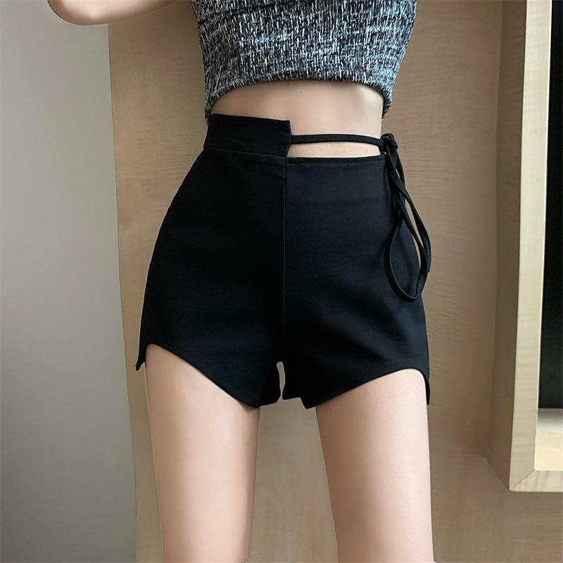 Spicy Girl Slimming Irregular A-line Skirt with Lace-up & Elastic Anti-exposure Shorts