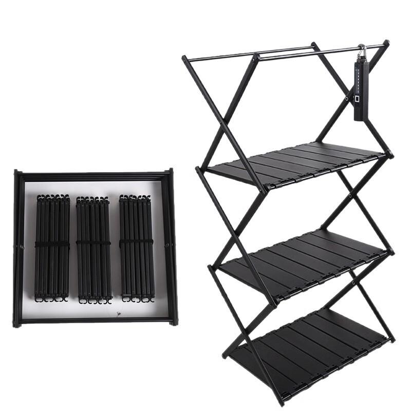OEING Portable Outdoor Folding Storage Rack & Table