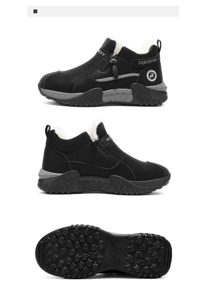 Men's One-Step High-Top Winter Sneakers: Velvet-Lined, Warm, Non-Slip Casual for Work & Driving