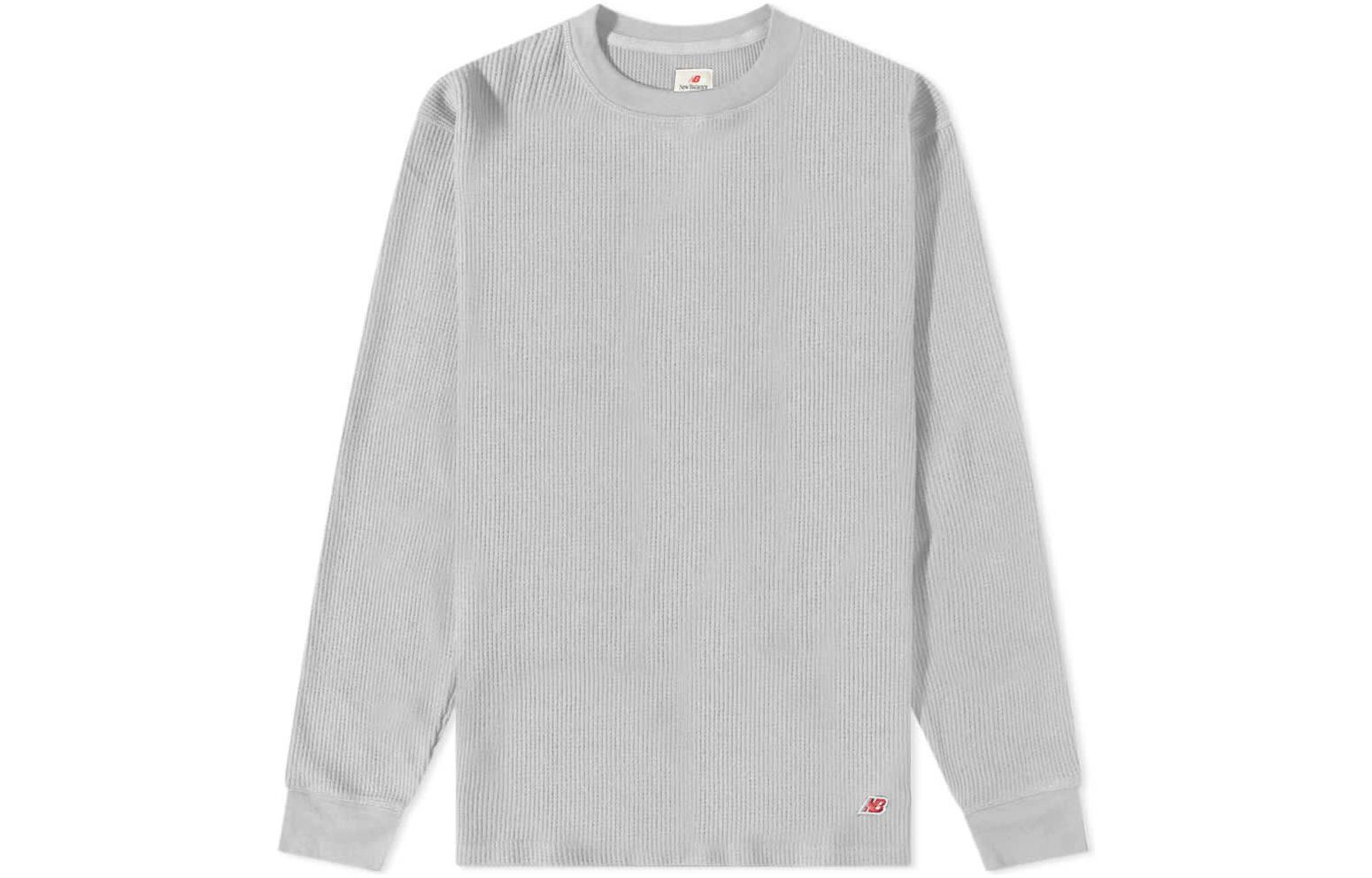 New Balance T Shirts Men s Gray Crew Neck Moderate Straight Fit MT23546-AG L