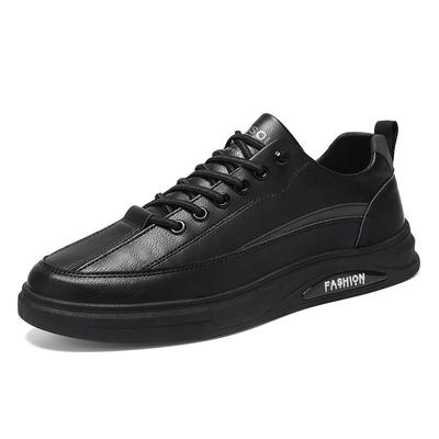 Spring Men's Shoes New Breathable Waterproof Non-slip Shoes Men's Trendy All-match Black Leather Shoes Casual Sports Board Shoes