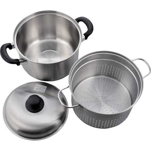 Wahei Freiz Pasta Pot, 22cm, Tsubamesan, IH Compatible, Triple-Layer Steel, EM-8126