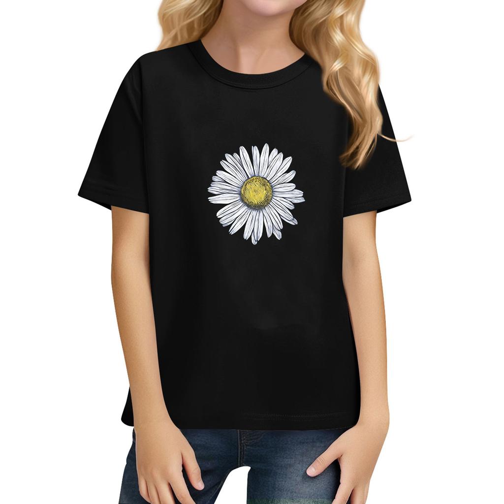 Children's Daily Casual Short-sleeved Color Tops T-shirt