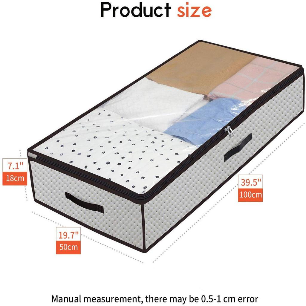 2 x praktische Aufbewahrungstasche, robuste Unterbett-Aufbewahrungsbox für Steppdecken