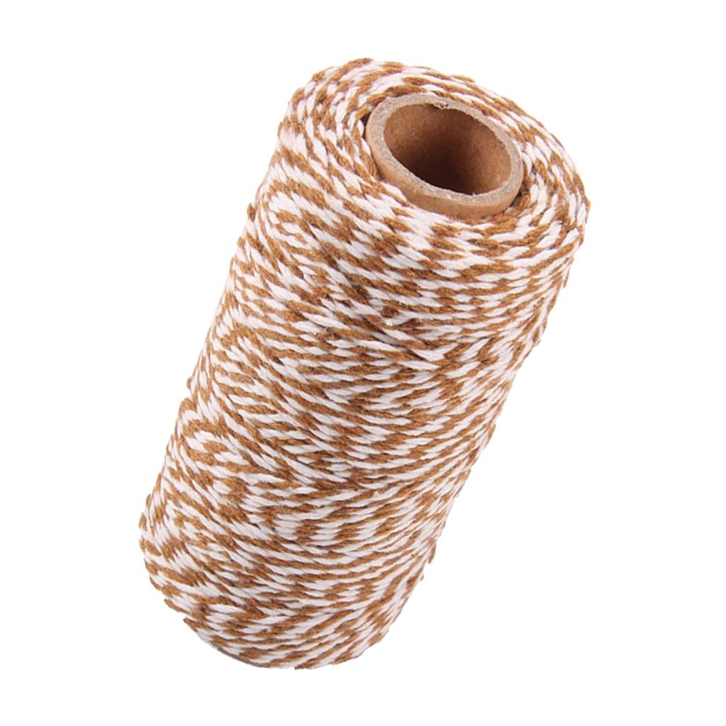 Bakers Twine Cotton Rope Two Tone Jute String for Crafts Christmas Holiday Ribbon Strong Cord for School and Gardening