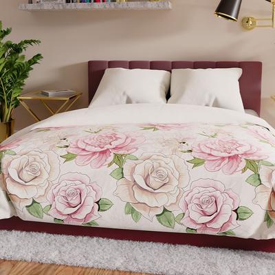 Bettwäsche-Set PATTI 220x200 cm - Satin-Baumwolle, Weiß, Floralmuster
