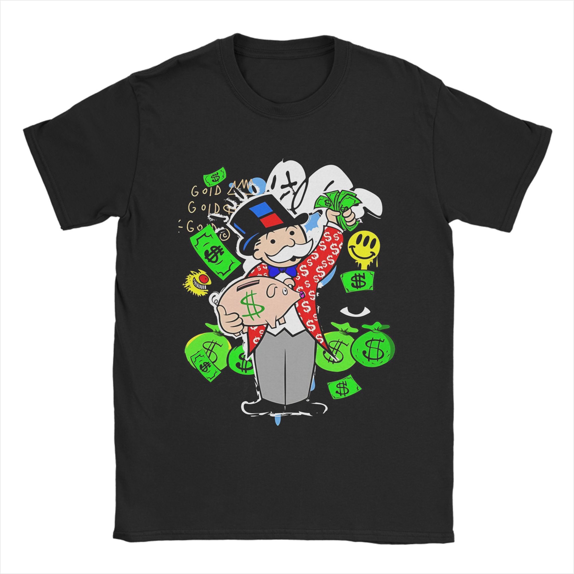 

Монополия Человек Доллар Футболки Мужские Женские 100% Хлопок Новинка Футболка Круглый Вырез Футболка Короткий Рукав Топы Идея для Подарка 4XL