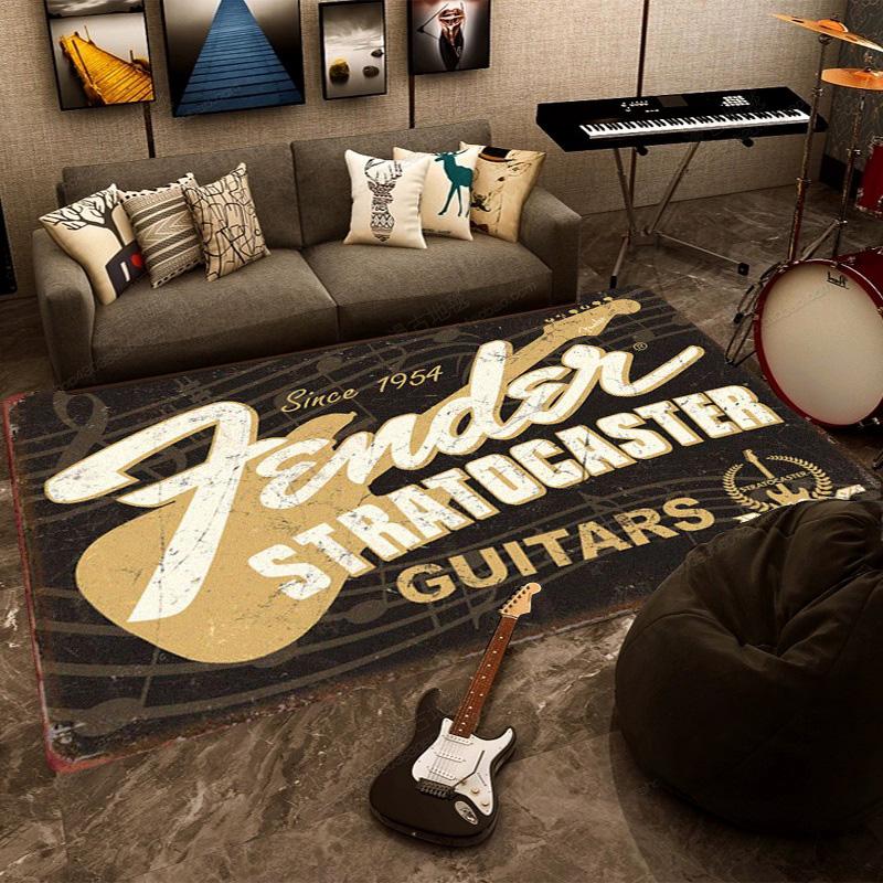 F-Fender rectangular carpet rock guitar band instrument decoration speaker retro floor mat shock absorption rugs