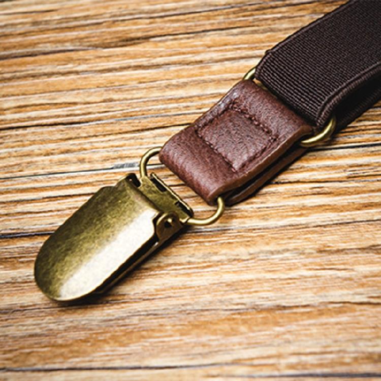 Durable Metal Clip Suspenders Jacquard Elastic Clip On Adjustable Length Men's Wardrobe Essential