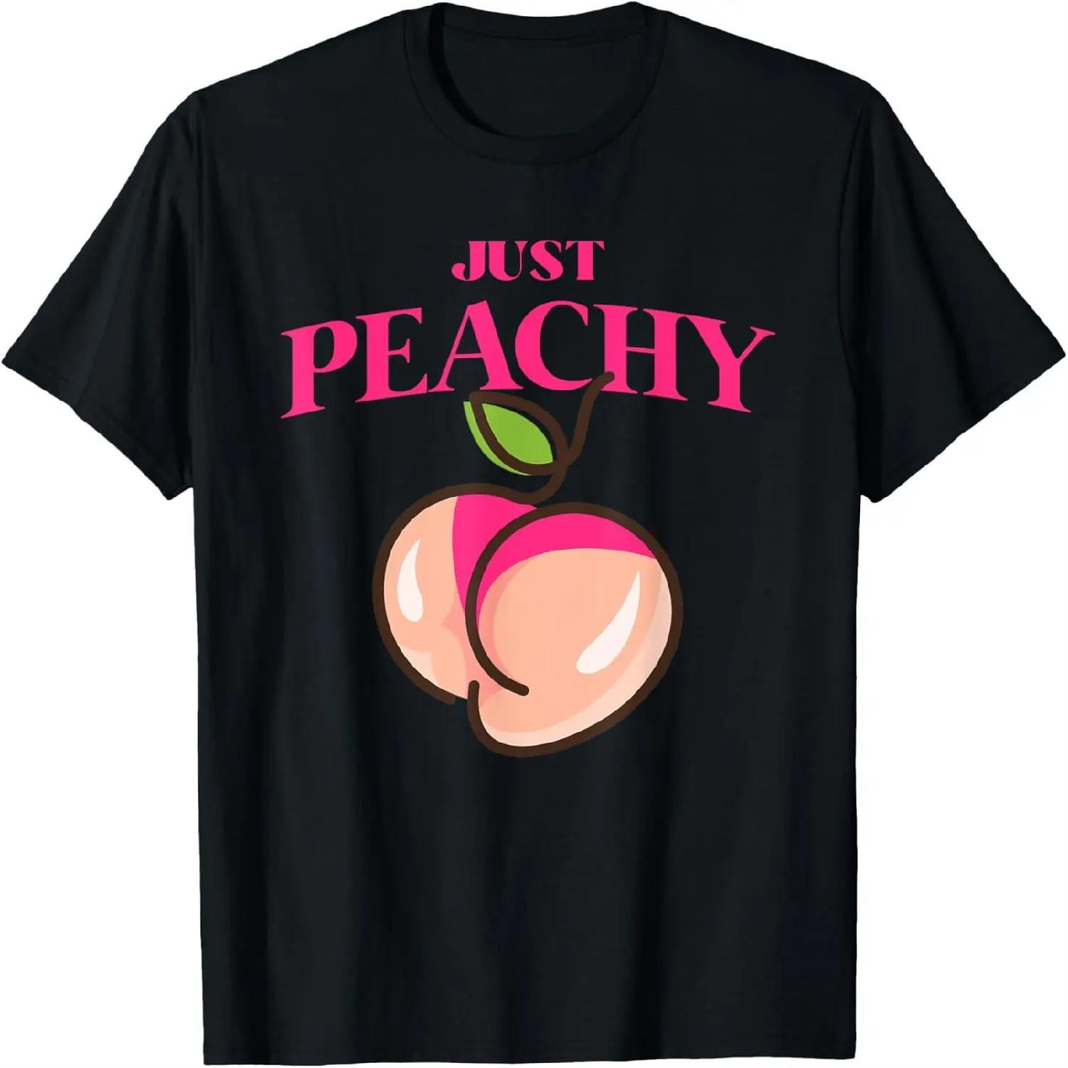 Классная летняя фруктовая ретро футболка с графикой Just Peachy & keep it Peachy S