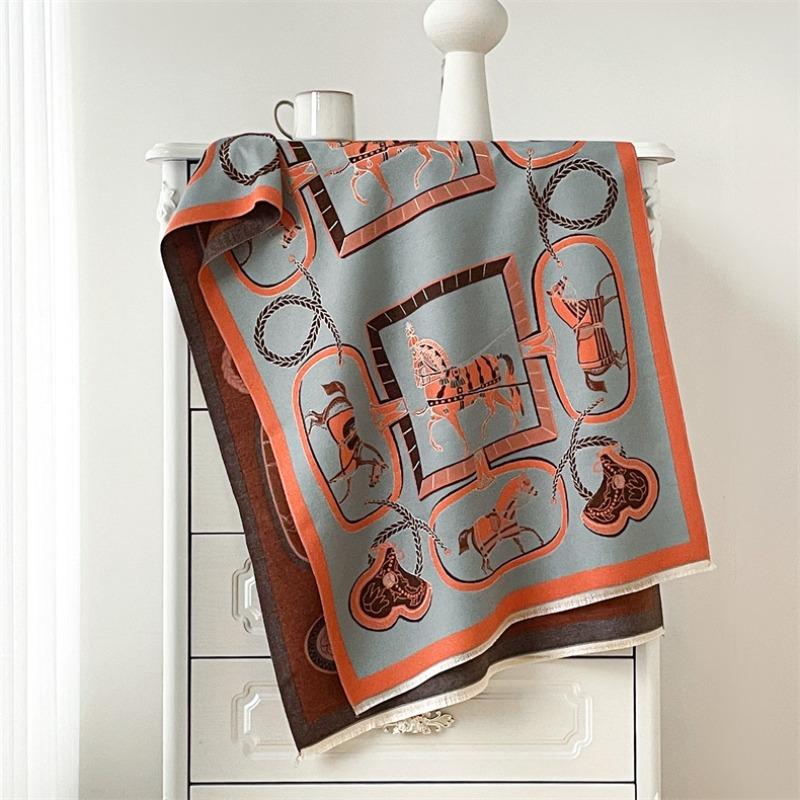 Autumn and winter new carriage scarf femininity versatile scarf double-sided imitation cashmere high-end warm shawl long scarf