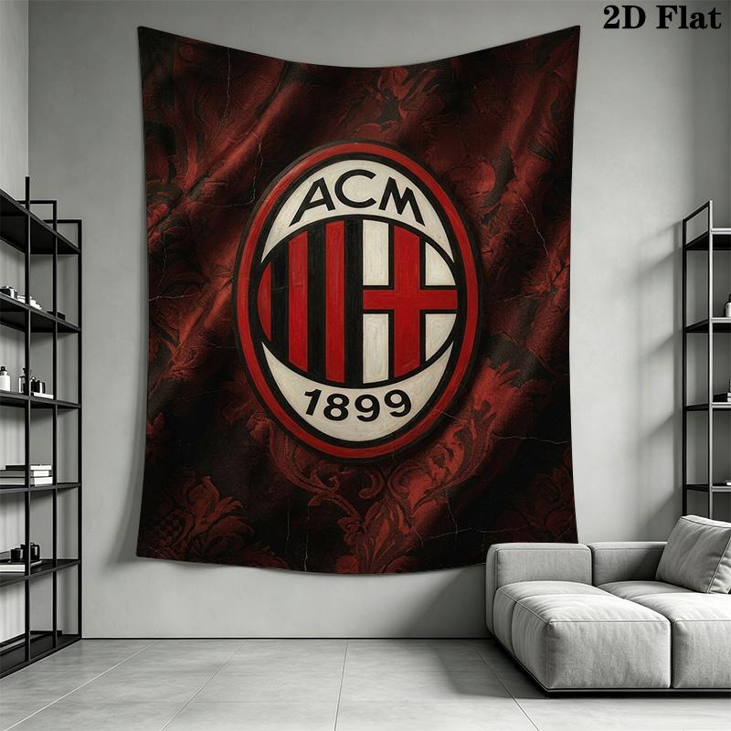 Ac Milan Crest Emblem Threepiece Set 1 Duvet Cover 2 Pillowcase Without Core Bedding Set Duvet Cover And Pillowcase Soft And Comfortable