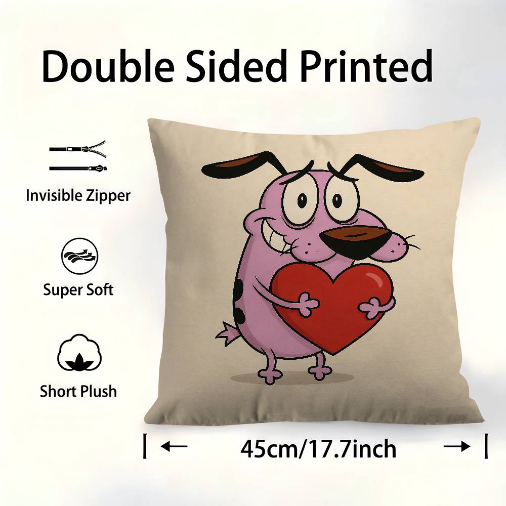 Courage The Cowardly Dog Pillow Cover For Bedroom Room And Living Room Sofa Decorative Cushion Cover