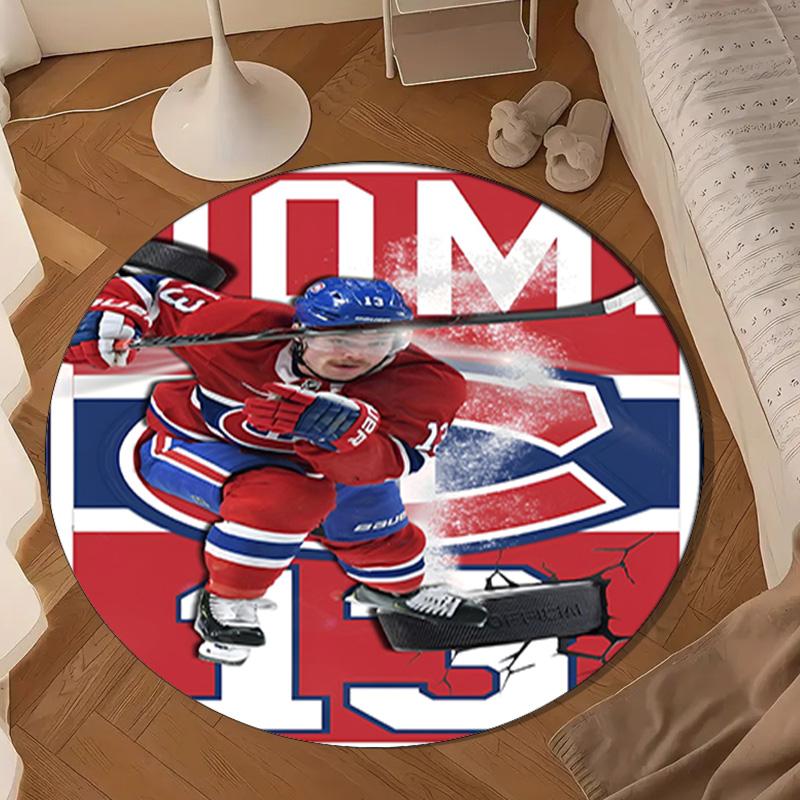 Montreal Ice Storm Round Rug for Livingroom,Bedroom, Palyroom, Chair Rug, Area rug, Circle Carpet, Large Size Decor Fan Christmas gift
