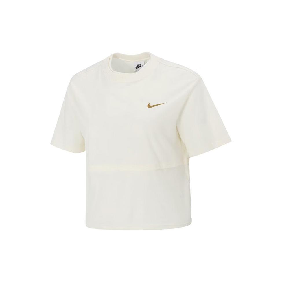 New Nike Women'ss Straight Fit Training T-Shirt White FQ7009-110