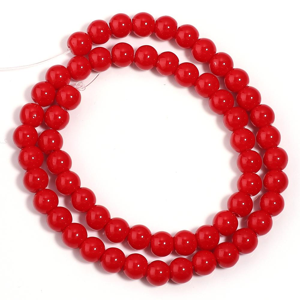 4 6 8 10 12mm Red Coral Stone Beads Round Loose Spacer Beads For DIY Jewelry Making Handmade Bracelets Necklace Accessories