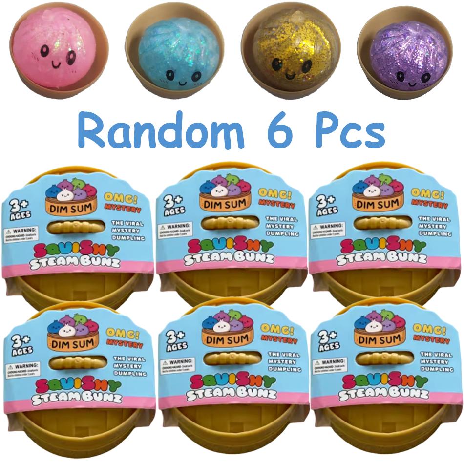 Găluște Caldă Scânteietoare Squishy Cu Cutie Găluște Senzorială Aburitor Mingi de Aluat Moi Pentru Decompresie Jucărie Fidget Ameliorarea Stresului Cadou