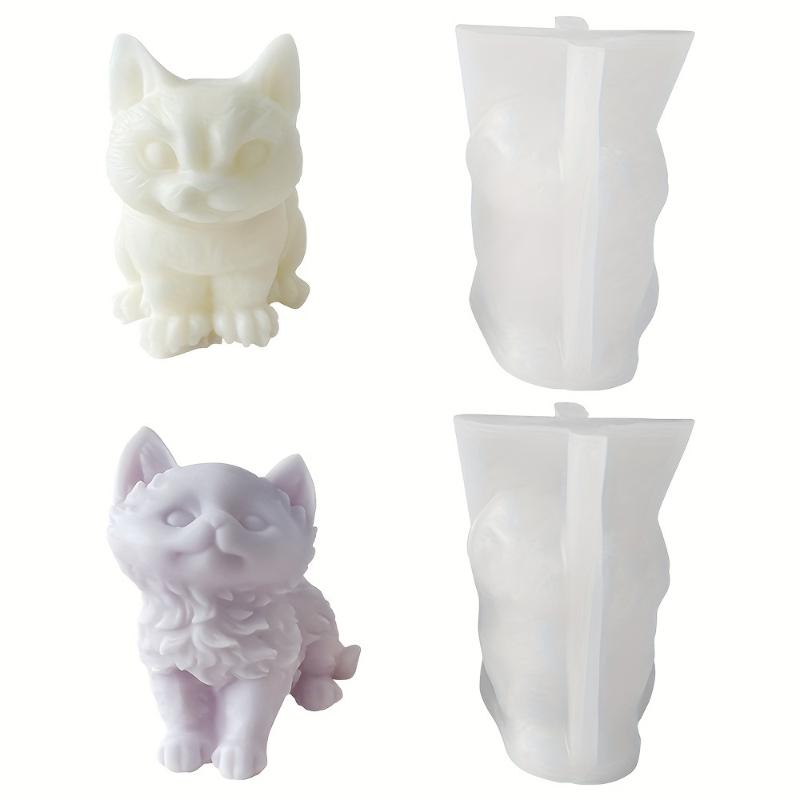 Cat And Dog Silicone Mold 3d Kitten Candle Craft Gypsum Resin Cute For Soap Making Tool Diy Baking Ice Chocolate Mold