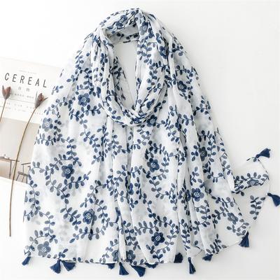 90*180Cm Fashion Luxury Print Ladies Women Scarf Female Cotton Linen Feeling Shawl Tassel Four Seasons Muslim Hijab