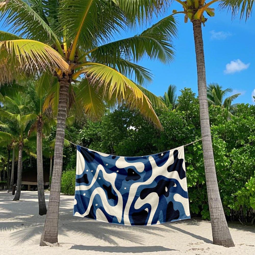Blue Swirls Quick Drying Bath Towel Microfiber beach towel - light weight swimming camping  yoga beach out