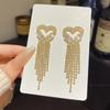925 Sterling Silver Full Diamond Tassel Earrings – High-End European & American Style, Super Shiny, Luxurious Ear Jewelry for Women.