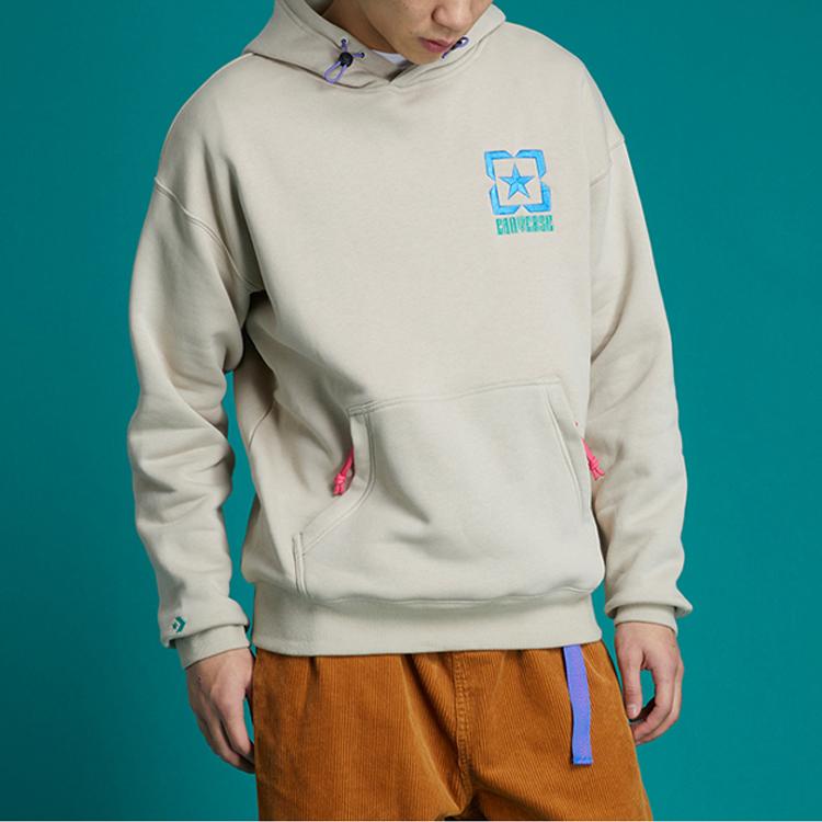 Converse Sweatshirts Men's Khaki Beige Hooded Moderate Regular 10021090-A01