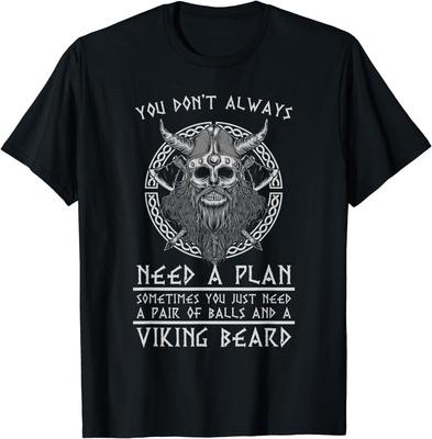 Funny Nordic Warrior Viking Beard Men Gift Viking Gift Unisex T-Shirt - Men's Summer Cotton Graphic Tee
