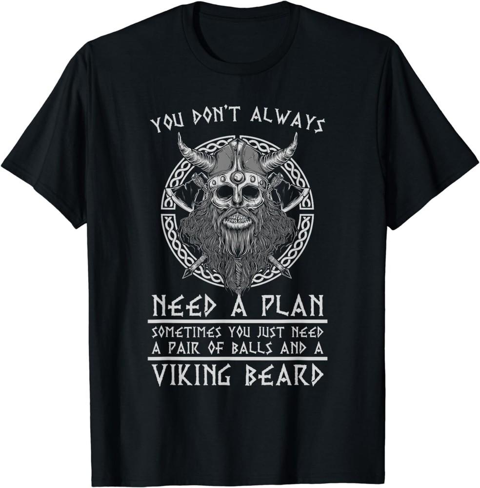 

Funny Nordic Warrior Viking Beard Men Gift Viking Gift Unisex T-Shirt 3XL