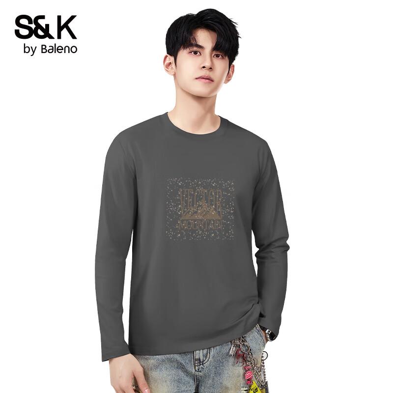 Baleno S&K Men s Oversized Pure Cotton Long-Sleeve T-Shirt 3XL