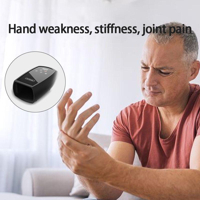 Electric Hand Massager with Heated Airbag Compression Acupoint Rechargeable Palm Finger Massage Machine Fatigue Relief