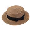 Girls' Summer Straw Hat: Breathable Flat Top, Sun-Protection for Outdoor Travel & Beach