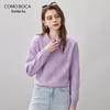 KEMENBOKA Women's 100% Wool Polo Collar Knitted Sweater