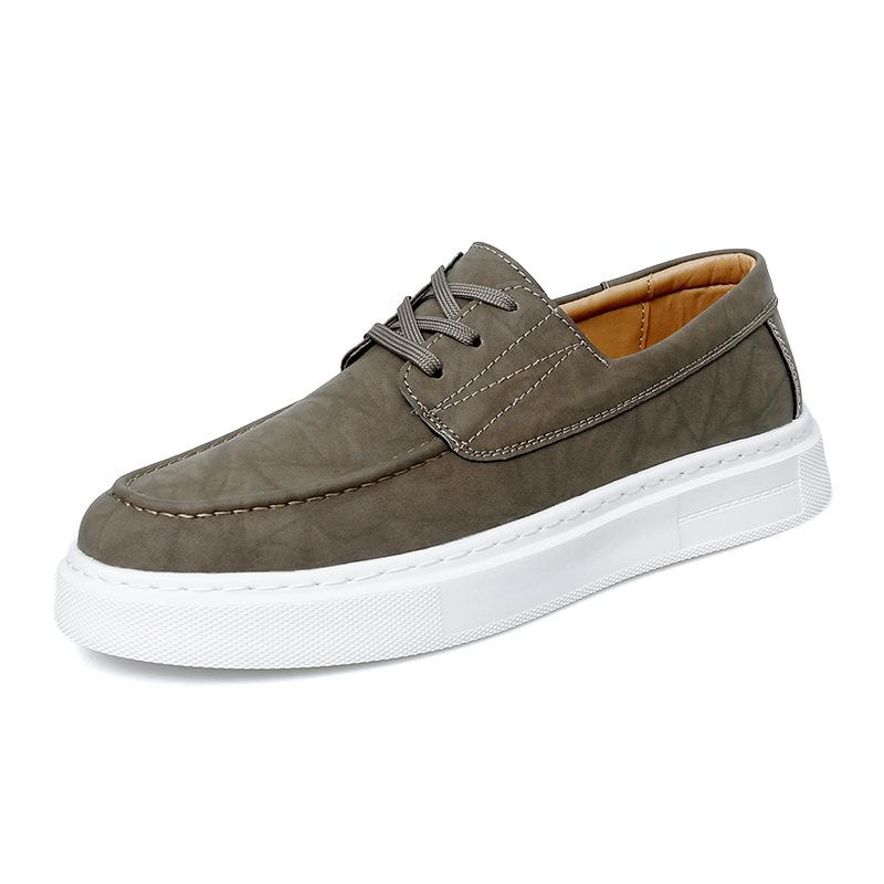 

Кеды мужские весна 2025 новые в британском стиле кожаные мужские туфли ретро простые универсальные мягкая подошва легкие повседневные туфли 45