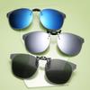 Frameless Flip-up Polarized Clip-on Sunglasses for Men & Women - Polygonal Design Driving Glasses