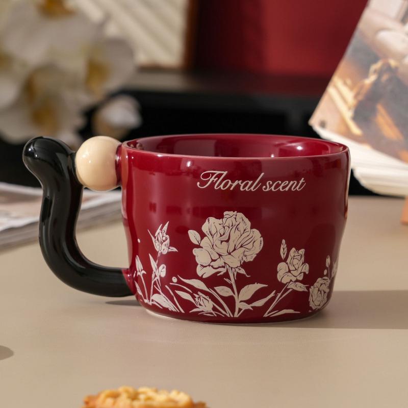 Rose Blume Sprache Keramik Tasse Paar Wasser Tasse Büro Zuhause Kaffee Tasse Neues Hochzeits Souvenir Hochzeitsgeschenk