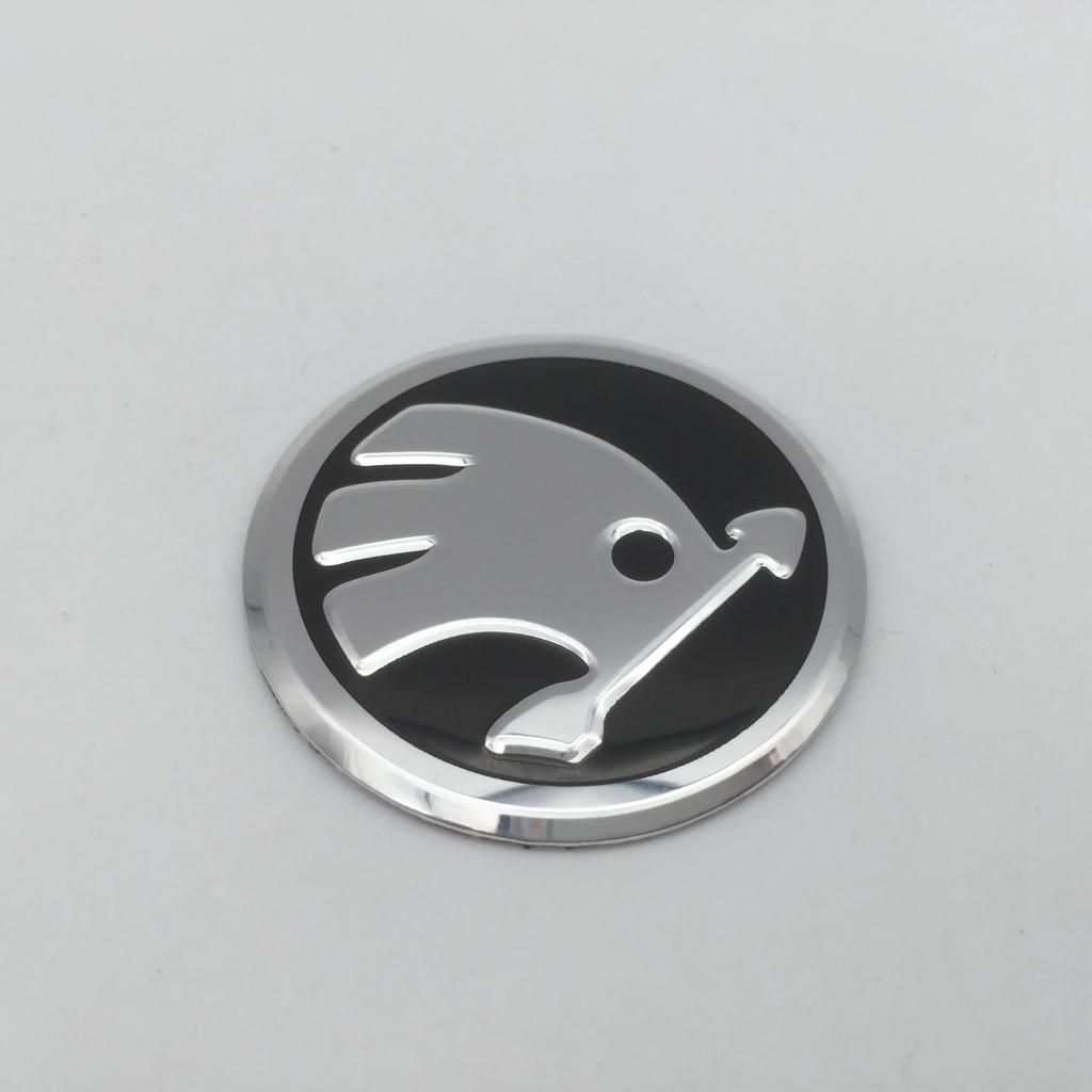 Car Sticker 2026 Hot 1pcs 3D 42mm 43mm car Emblem Steering Wheel Center Badge sticker Decal Styling Auto accessories For Skoda