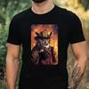 T-Shirt Herren Eule Als Feuerwehrmann Motiv Baumwolle Größe XS Bis 5XL