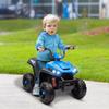Electric Kids' Quad Bike, Light & Music, Suspension, 5 km/h, 50 Min. Riding Time, for 3-5 Years, Blue