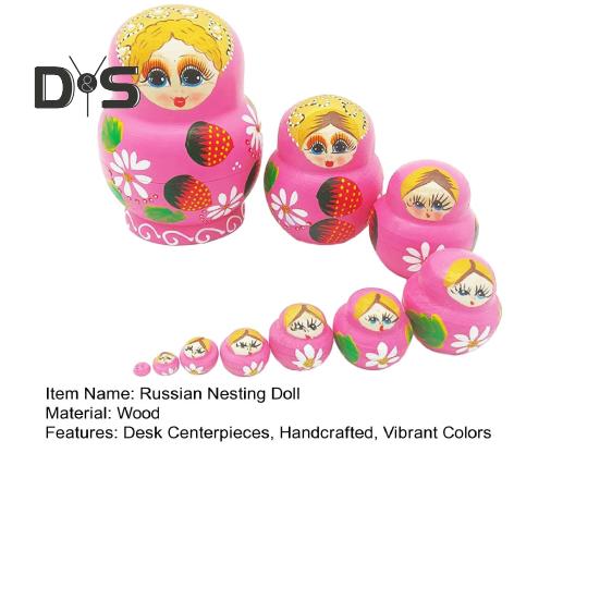Russische Matrjoschka-Puppen für Kinder, 10-lagiges hölzernes Matrjoschka-Puppen-Set, Erdbeermädchen, pädagogisches Matrjoschka-Spielzeug, Geschenk für Kinder