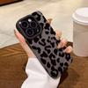 Phone Case For iPhone 17 Air 16 15 14 Plus 13 12 11 Pro Max XR X XS Black Leopard Print Faux Leather Lens Protection Cover
