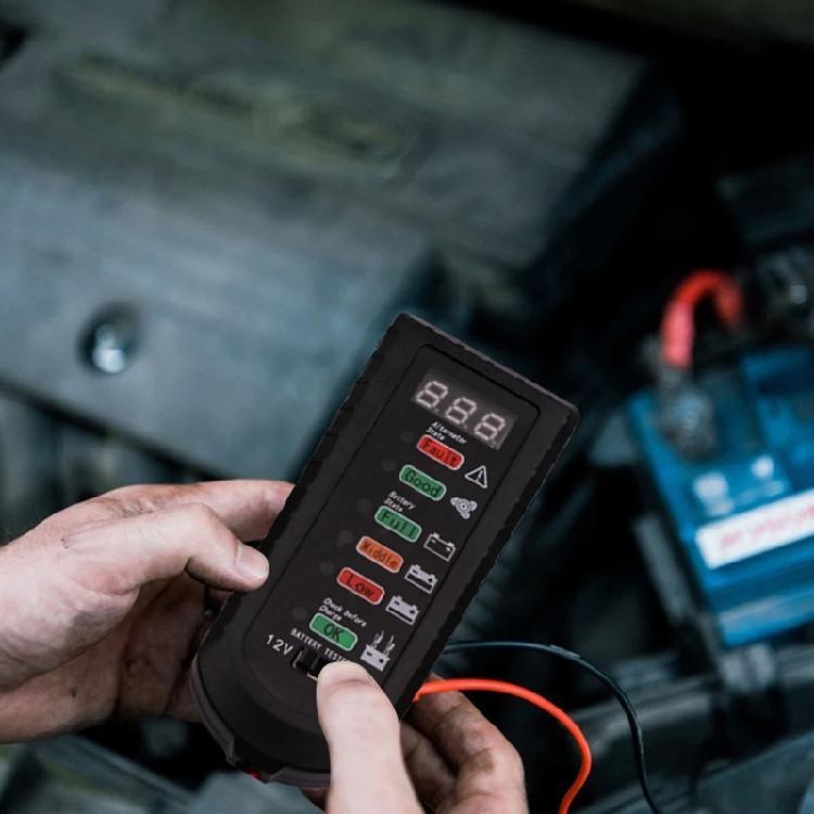 Heavy Duty Car Battery Load Tester 1000A Cranking Simulation Shock Resistant ABS Housing Clear LCD Display for Mechanic