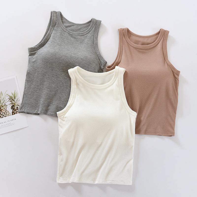Modal Thread Chest-Pad Suspender Vest: Women's Slim High-Collar Tube Top for Summer