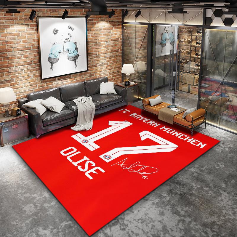 Football Player Name Print Carpet Rug For Living Room Bedroom Home Sofa Decoration Kids Play Nonslip Floor Mat