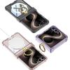 Transparent Airbag Ring Holder Magnetic Wireless Charging Phone Case for Samsung Galaxy Z Flip 8 7 Flip8 Fall Protection Cover