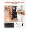 SucceBuy Standing Pegboard Display 23.6 X 63 In W/ Swivel Casters and 30 Hooks Thickened Cold-Rolled Steel Peg Board Panel Black